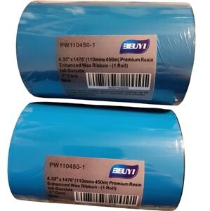 BEIYI Blue Premium Resin Wax Ribbon 4.33"x1476'